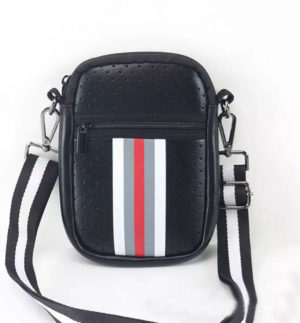 Black Neoprene Cellphone Shoulder Bag