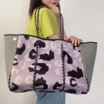 Violet Patches Neoprene Tote