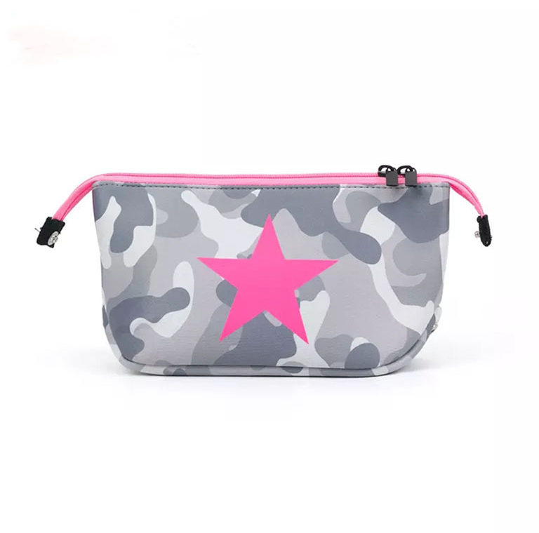 Pink Star Camo Neoprene Cosmetic Bag - Neoprene Bag Store
