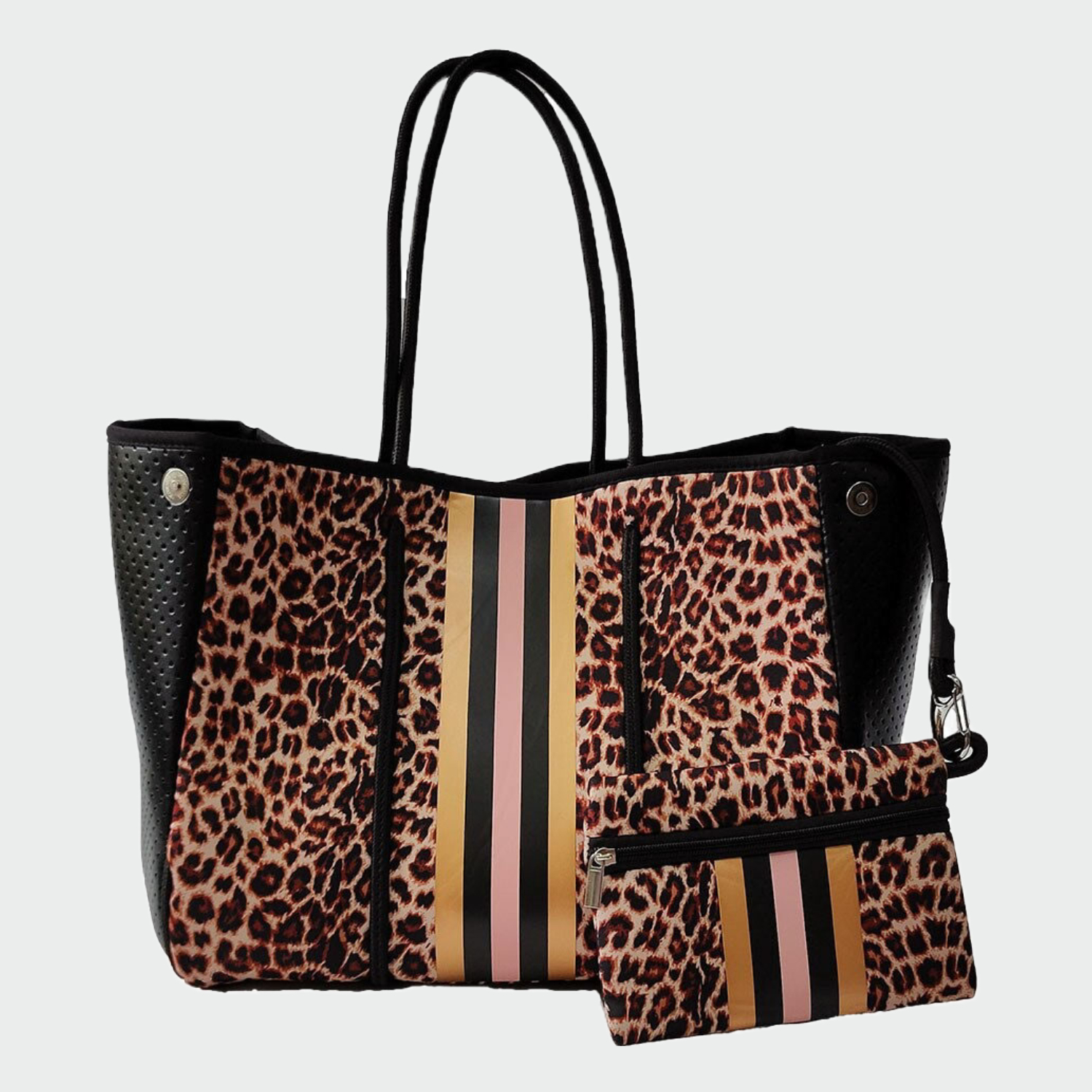 Cheetah Print Stripes Neoprene Bag
