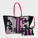 Hot Pink Stripes Camouflage Neoprene Bag