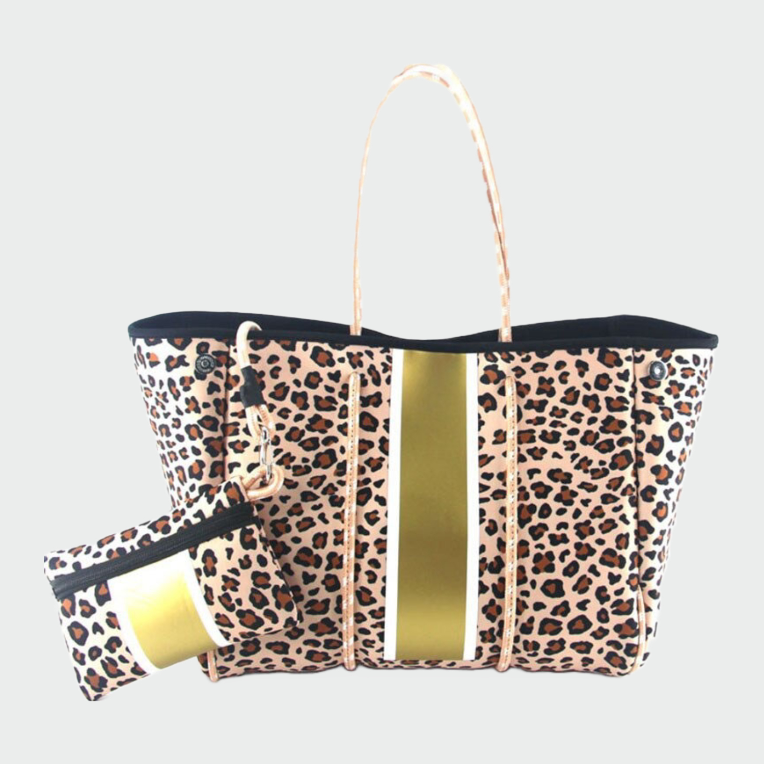 Leopard Golden Stripes Neoprene Bag