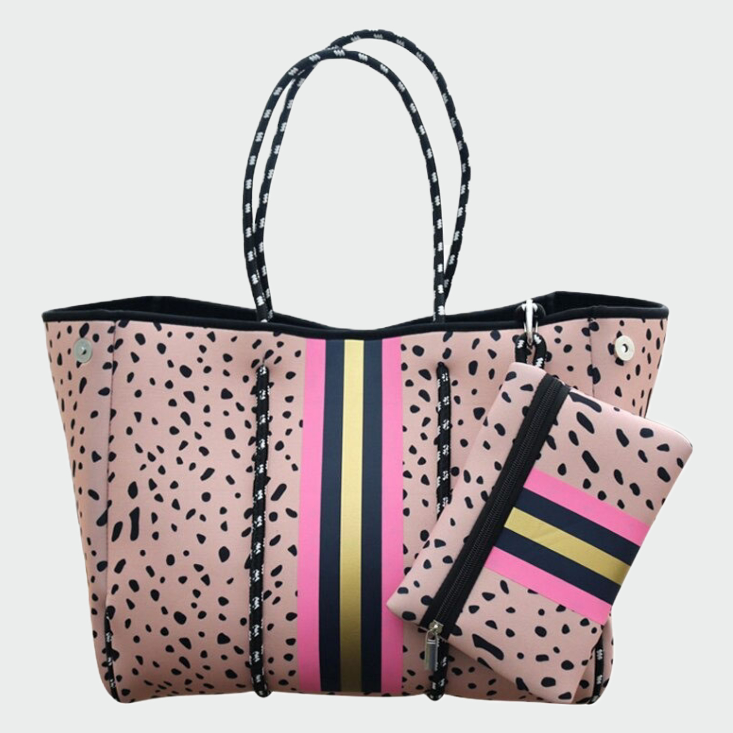 Pink Dots Stripes Neoprene Bag