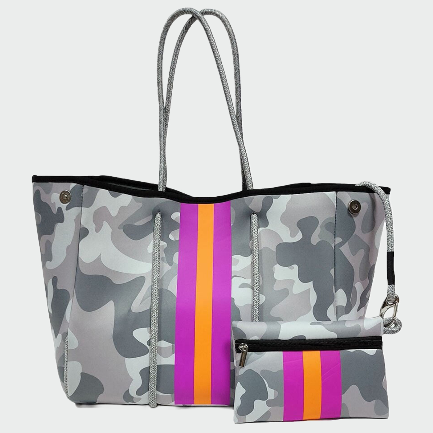 Pink-Yellow Stripes Camouflage Neoprene Bag